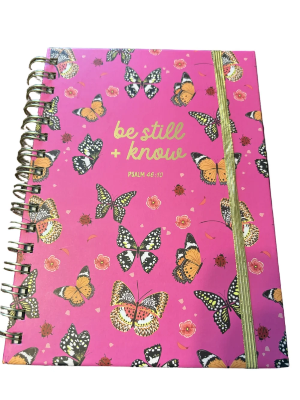 Paper Studio Pink Gold “ be still & know” Butterfly Notebook Journal One Size